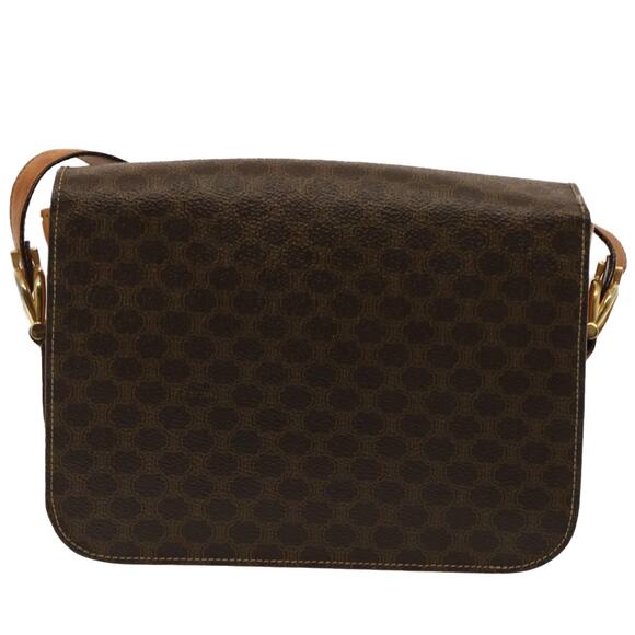 CELINE Macadam Canvas Shoulder Bag Pvc Brown - Picture 3 of 13